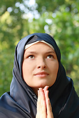 Image showing Praying nun