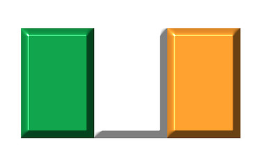 Image showing Ireland 3d flag with realistic proportions