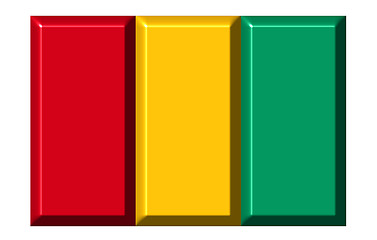 Image showing Guinea 3d flag with realistic proportions