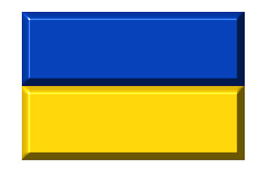 Image showing Ukraine 3d flag with realistic proportions 