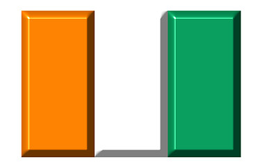 Image showing Ivory Coast 3d flag with realistic proportions 