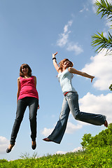 Image showing jumping girls