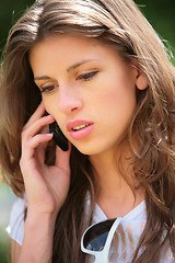 Image showing girl speaks on phone