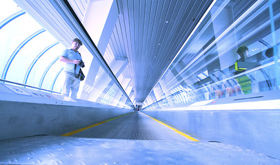 Image showing moving escalator