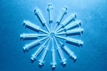 Image showing luminous syringes
