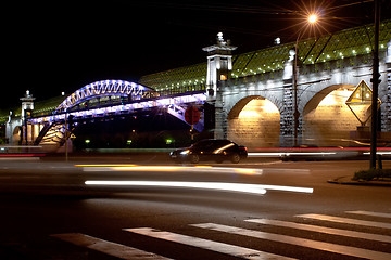 Image showing night view bridge in the Moscow