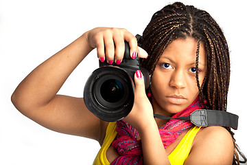 Image showing woman with camera