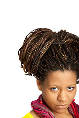 Image showing black girl with exotic hairstyle