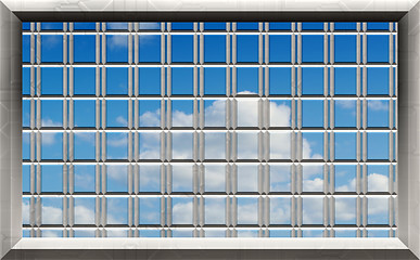 Image showing blue sky through the bars