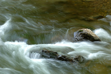 Image showing Real River Flow with Rocks