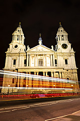 Image showing St. Paul's Cathedral London at night