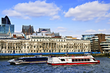 Image showing London skyline from Thames river