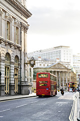 Image showing London street with view of Royal Exchange building