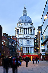 Image showing St. Paul's Cathedral London at dusk