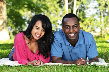 Image showing Happy couple in park