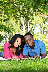 Image showing Happy couple in park