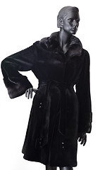Image showing Black fur coat