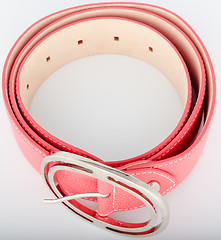 Image showing Red leather belt 
