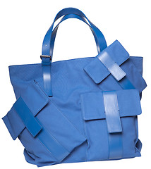 Image showing Blue ladies bag made of cloth.