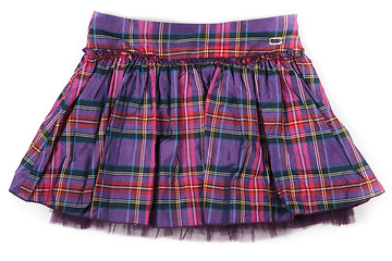 Image showing rumpled checkered short skirt