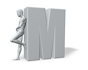 Image showing man leans on M