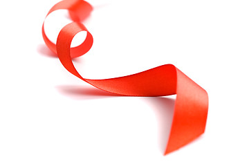 Image showing red satin ribbon