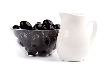 Image showing bowl of black olives