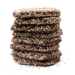 Image showing stack of chocolate cookies