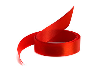 Image showing red satin ribbon