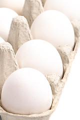 Image showing white eggs in packing