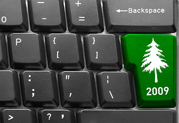 Image showing keyboard with Christmas tree key