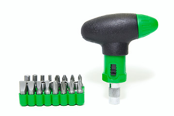 Image showing Green screwdriver set 