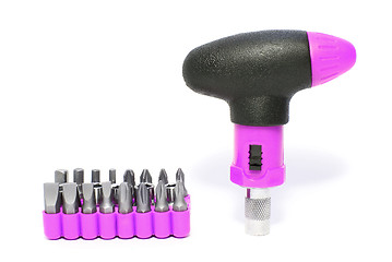 Image showing Purple screwdriver set