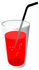 Image showing red drink with pipe