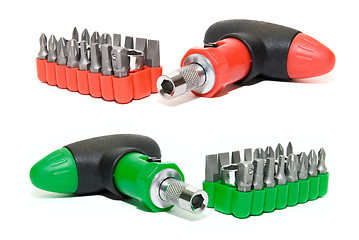 Image showing Red  and green screwdriver set