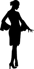 Image showing beauty girl posing silhouette