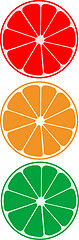 Image showing vector citrus as traffic light