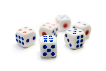 Image showing blue and red dice