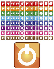 Image showing  different color set media buttons