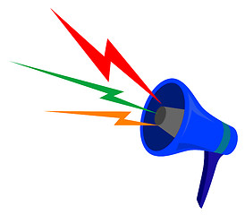 Image showing megaphone with color waves