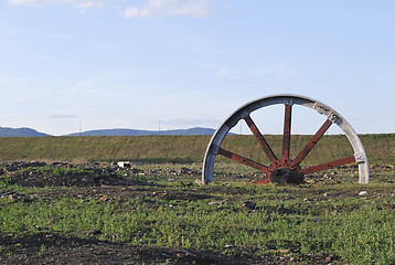 Image showing big red wheel