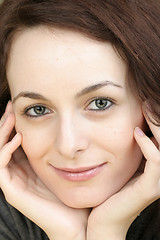 Image showing Woman with green eyes