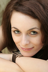 Image showing Woman with green eyes
