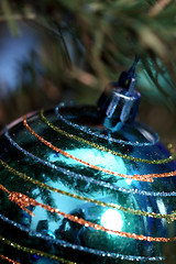 Image showing Christmas ornaments on tree.