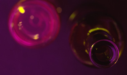 Image showing wine bottle with glass behind