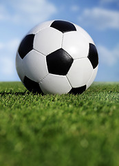 Image showing soccer ball on grass