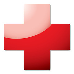 Image showing red cross shadow