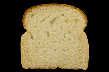Image showing Slice of bread isolated on black background with clipping path