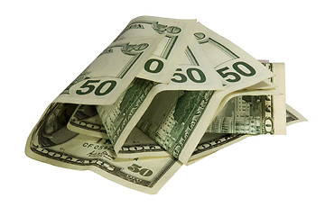 Image showing 50 dollars isolated on white background with clipping path