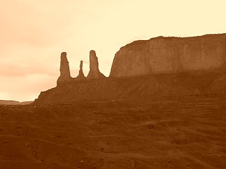 Image showing Three Sisters in Monument Valley, Arizona, U.S.A.